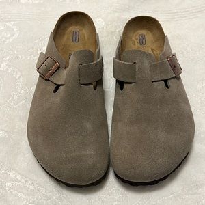 Boston Birkenstock Taupe Mule Excellent Condition Size 41